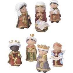 8x Kerststal kerstfiguren voor kids 8 cm - Kerststallen