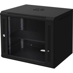 Netwerkkast 9 HE 19 inch zwart 600 x 500 x 450 mm volledig gemonteerd Draagvermogen 60 kg