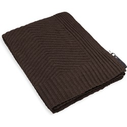 Knit Factory Beau Gebreid Plaid - Woondeken - Kleed - Dark Taupe - 160x130 cm