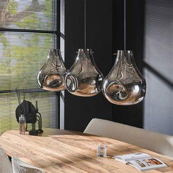 Hanglamp Zwart - 3-Lichts - 150x115x28cm - Dent Glas