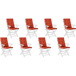 MAUI PREMIUM - Tuinkussen set 8 stuks - Rood - Polyester