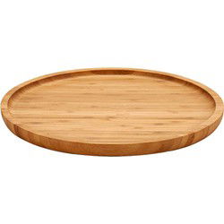 Voedsel/hapjes serveerplank van bamboe diameter 30 cm met rand - Serveerplanken