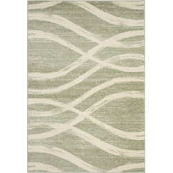 Safavieh Modern Wave Distressed Indoor Woven Area Rug, Adirondack Collection, ADR125, in Sage & Cream, 155 X 229 cm