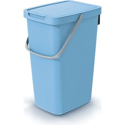 Keden GFT of rest afvalbak - lichtblauw - 20L - afsluitbaar - 23 x 29 x 45 cm - klepje/hengsel - Prullenbakken