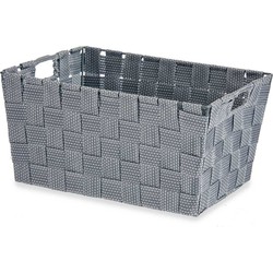 Kast/badkamer opbergmandjes zilvergrijs 30 x 20 x 14 cm - Opbergmanden