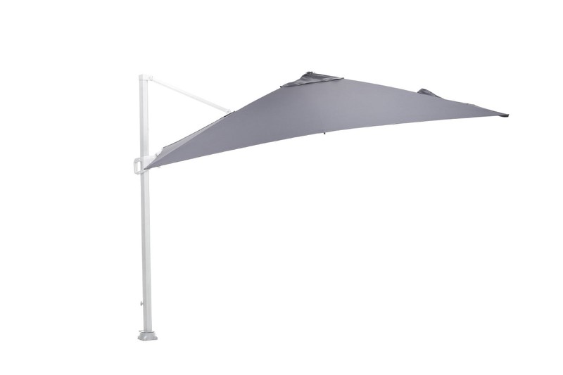 Hawaii zweefparasol 300x300 wit/ licht grijs zonwering - 