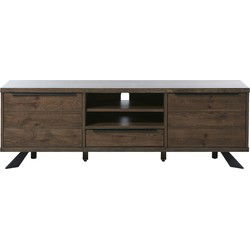 Tv Meubel Donkerbruin - 42x169,8x55cm - Eikenhout - Meubel Arno