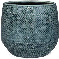 Mica Decorations gabriel ronde bloempot blauw maat in cm: 19 x 21