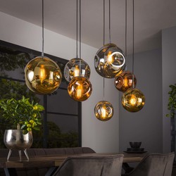 Moderne Hanglamp Ada Gekleurd Glas 7-lichts