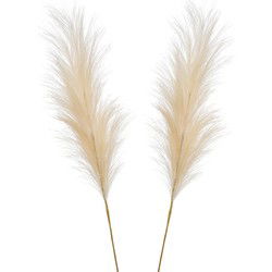 Emerald Pampasgras pluim losse steel/tak - 2x - creme wit - 115 cm - Kunstplanten