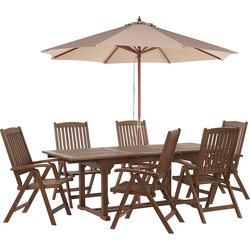 AMANTEA - Tuinset voor 6 - Zandbeige - Acaciahout