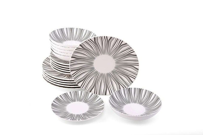 Buccan - borden set - Zebra Wit Zwart - 18 pcs - 