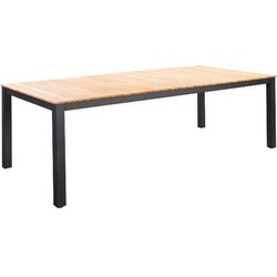 Arashi dining table 220x100cm. alu dark grey/teak - Yoi