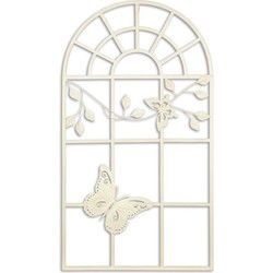 A WHITE WINDOW WALL DECORATION