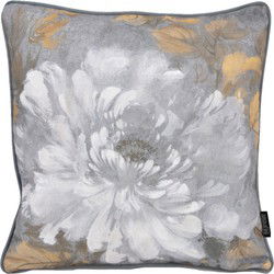 Sierkussen Jacquard Velvet White Flower | 45 x 45 cm | Velvet/Polyester