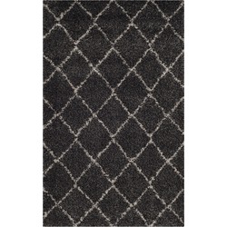Safavieh Shaggy Indoor Woven Area Rug, Arizona Shag Collection, ASG742, in Anthracite & Beige, 91 X 152 cm
