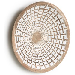 Kave Home - Mely wandpaneel massief houten mungur witte Ø 45 cm