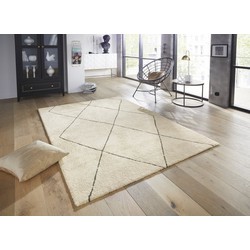 Elle Decoration - Modern Design vloerkleed - Laagpolig - Geruit - Beige / Bruin