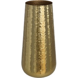 Bloemenvaas van metaal 36 x 17 cm kleur metallic goud - Vazen