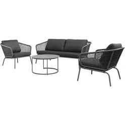 SONORA STACKABLE LOUNGE SET 4PCS  -  ANTHRACITE - DARK GREY