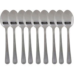 Theelepels/dessertlepels - 9x - RVS - 18 cm - Theelepels