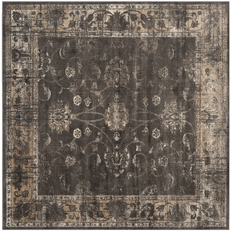 Safavieh Traditional  Indoor Woven Area Rug, Vintage Collection, VTG117, in Soft Anthracite, 183 X 183 cm - 