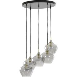 Light&living Hanglamp 5L Ø61x66 cm RAKEL antiek brons+smoke