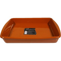 Tapas ovenschaal/serveerschaal rechthoekig terracotta Fontein 4 liter - Snack en tapasschalen