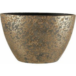 Mica Decorations Bloempot - goudkleurig - ovale schaal - 40 x 26 cm - Plantenpotten