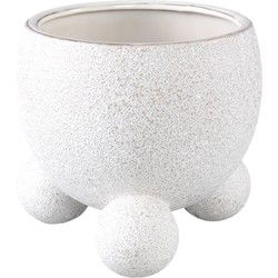 PTMD Bloempot Malinda - 20x20x18 cm - Keramiek - Creme