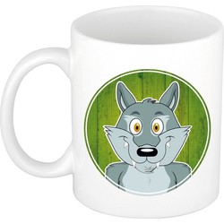 Wolf dieren mok / beker van keramiek 300 ml - Bekers