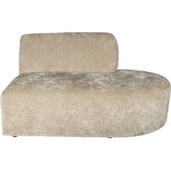 PTMD Lujo Sofa Cream Fiore Fabric Right Ottoman