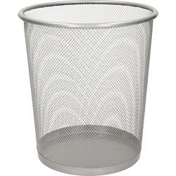 Gerimport Prullenmand - 9L - metaal - zilver - prullenbak - 27 cm - Prullenmanden