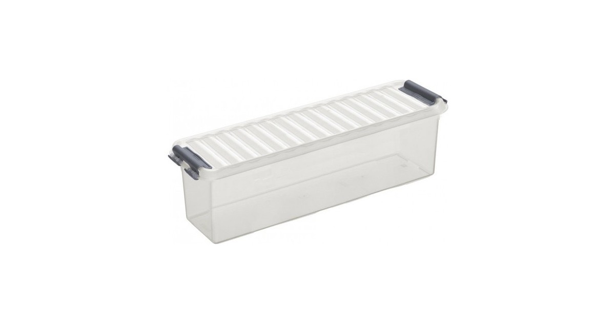 Sunware opbergbox/opbergdoos transparant 1,3 liter 27 x 8,4 x 9 cm - Opbergbox