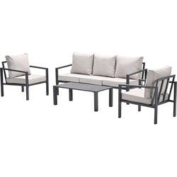 Springs loungeset - 4-dlg.- carbon black - desert sand