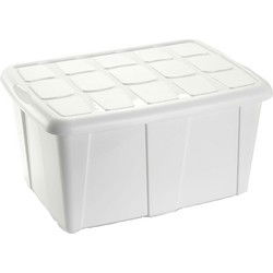 Plasticforte Opbergbox met deksel - Wit - 60L - kunststof - Opbergbox