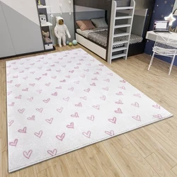 Kindervloerkleed - Adventures Hartjes Crème/Roze - 120 X 170 CM