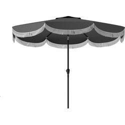 Kantelbare Parasol met Volant 269 cm doorsnede - Donkergrijs