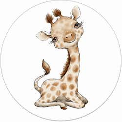 Label2X Muurcirkel kids giraffe 80 cm / Forex - 80 cm