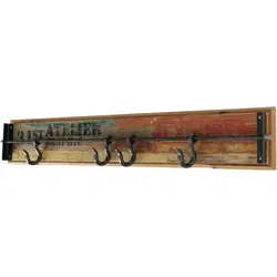 Atelier Kapstok 4 haaks Hout/Metaal 94x16x6 cm - Bruin
