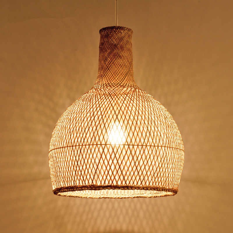 Groenovatie Bamboe Hanglamp, Handgemaakt, Naturel, ⌀40 cm - 
