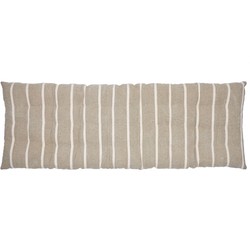 Kave Home - Bankkussen Margarida 100% beige katoen met mosterdstrepenprint 40 x 120 cm