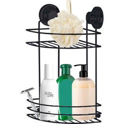 Concorde - Doucherekje hoek-model 2-laags - zwart - H30 cm - metaal - Douche- en badrekjes