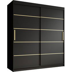 Meubella - Kledingkast Malavi - Zwart - 180 cm