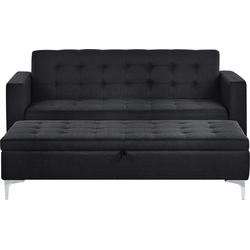 ABERDEEN - Driezitsbank met ottomaan - Grafietgrijs - Polyester