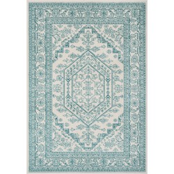 Safavieh Medallion Indoor Woven Area Rug, Adirondack Collection, ADR108, in Ivory & Teal, 155 X 229 cm