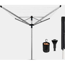 Droogmolen Lift-O-Matic Advance, 50 meter met kunststof betonanker, doorsnede 50 mm, beschermhoes en wasknijpertasje - Metallic Grey