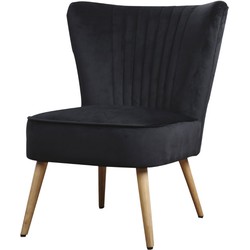 Fauteuil - Eva - stof Velours zwart