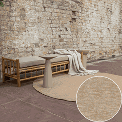 Rond Jute buitenkleed Naturel Uni Beige - Polypropyleen