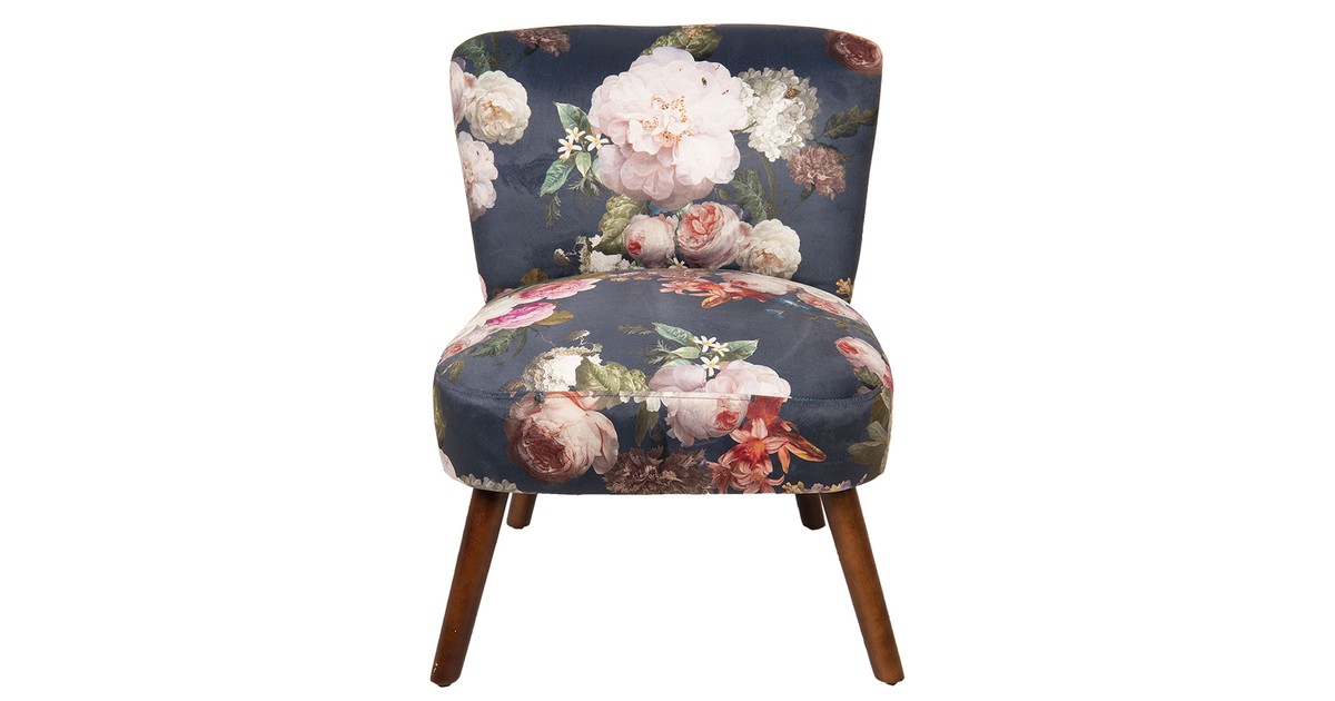 clayre eef fauteuil 50344 51 61 77 cm meerkleurig hout textiel rechthoek bloemen relax stoel binnen fauteil stoel winkelen nl